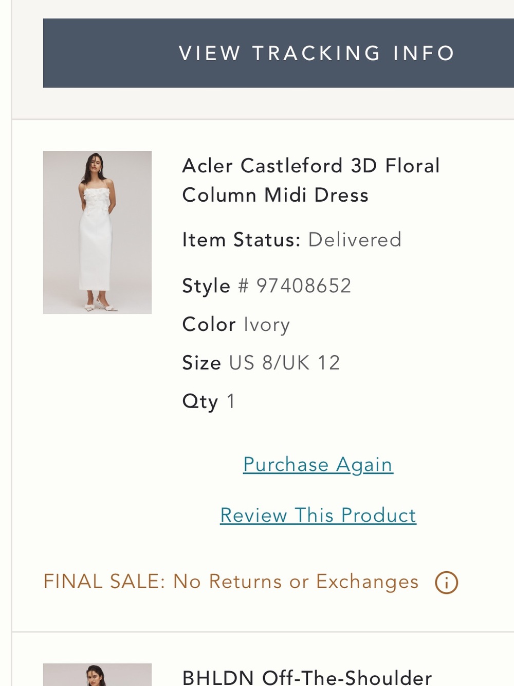 NWT Acler Castleford 3D Floral Column Midi Dress - Picture 4 of 4